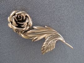 JewelArt Sterling Silver Rose Brooch - American late 1940s - Early 1950s SOLD