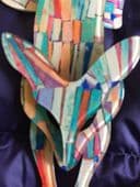 Kandinsky Style Brooch - Lea Stein of Paris Fox Pin with Abstract Effect - Bright Colours (sold)