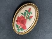 Large Red Roses Brooch