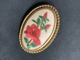 Large Red Roses Brooch