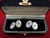 Late Victorian - 1920's Oval Chunky Mother of Pearl Cufflinks (SOLD)