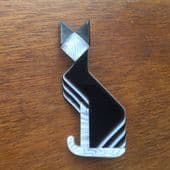 Lea Stein Art Deco Style Cat Brooch - Cubist Cat Brooch (SOLD)