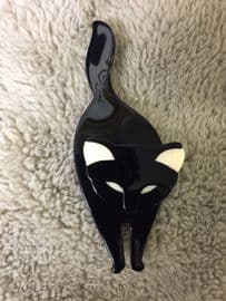 Lea Stein Black Cat Pin   -  - Attila the Cat (SOLD)