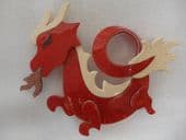 Lea Stein - Fire Breathing Dragon Brooch signed Lea Stein of Paris (SOLD)