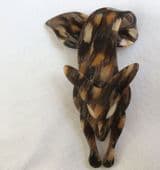Lea Stein Fox in Brown and Caramel Marbled Effect Fox Pin (SOLD)