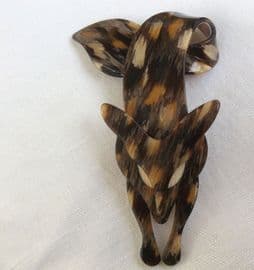 Lea Stein Fox in Brown and  Caramel  Marbled Effect Fox Pin  (SOLD)