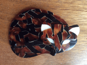 Lea Stein Gomina Cat Brooch (SOLD) - Abstract Tortoiseshell Cat Pin