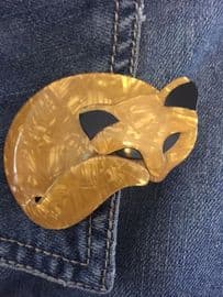 Lea Stein Gomina the Golden Cat Brooch (SOLD)