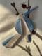 LEA STEIN  'GROSBEC' Great Beak Bird Brooch - in shades of Blue and White