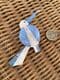 LEA STEIN  'GROSBEC' Great Beak Bird Brooch - in shades of Blue and White