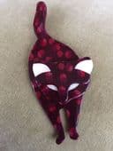 Lea Stein of Paris Brooch - Attila the Cat Pin - Burgundy and Red Colours (SOLD)