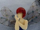 Lea Stein of Paris Brooch - Fairy with Dragonfly Wings and Red Hair (Sold)