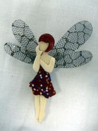 Lea Stein of Paris Brooch - Fairy with Dragonfly Wings (SOLD)