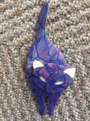 Lea Stein of Paris Cat Brooch - Attila - Dark Purple, Blue and Gold (SOLD)