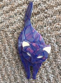 Lea Stein of Paris Cat Brooch - Attila - Dark Purple, Blue and Gold (SOLD)