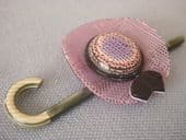 Lea Stein of Paris - Hat and Cane Brooch (Sold)