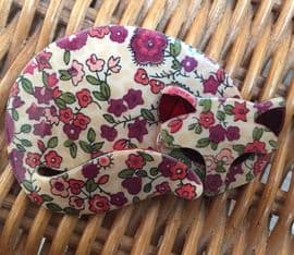 Lea Stein Paris - Retro Cat Brooch - Floral Prints (SOLD)