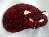 Lea Stein - Red and Black Swirled Cat Brooch by Lea Stein of Paris (SOLD)