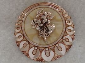 Lily Design Scarf Ring - 1950s Scarf Clip (SOLD)