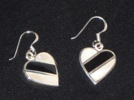 Little Shell and Silver Heart Earrings on Silver Earwires