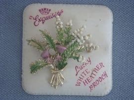 Lucky White Heather by Exquisite - 1960s Brooch -  (sold)