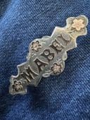 MABEL Edwardian Name Pin Gold on Silver - Hallmarked Birmingham 1903