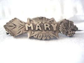 MARY Silver Name Brooch with Scottish Thistles- Victorian - Hallmarked Birmingham 1900 (SOLD)