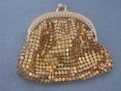 Miniature Mesh Purse - 1950s - 1960s Gold Purse - West German(SOLD)