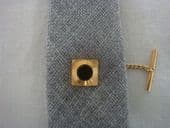 Mod Black Circle on Gold Square Vintage Tie Tack - 1960s (Sold)