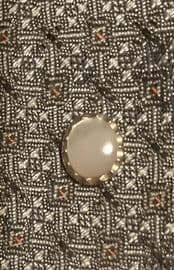 Mother of Pearl Stone Tie Tack - Vintage Circa 1970s - Gold Plated Oval Tie Pin
