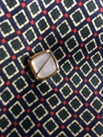 Mother of Pearl Tie Tack Circa 1960s - with gold plated frame