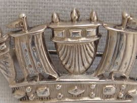 Naval Crown Brooch- Large - Sterling Silver- Page of Plymouth Hallmarked: Birmingham 1939 (Sold)