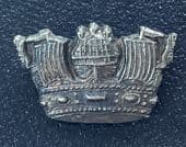 Naval Crown Brooch - Sterling Silver Pin  - Navy Crown Badge