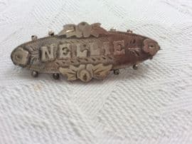 NELLIE -Silver Name Pin - Late Victorian Birmingham 1900
