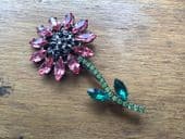 Nicky Butler Jewelled Flower Costume Brooch  - Butler and Wilson  1980s designer costume jewellery