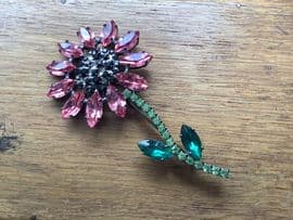 Nicky Butler Jewelled Flower Costume Brooch  - Butler and Wilson  1980s designer costume jewellery