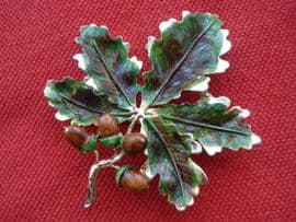 Oak Leaf Brooch - 1960's Acorn Pin signed 'Exquisite'(SOLD)