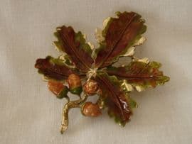 Oak Leaf with Acorns Brooch 1960's  signed Exquisite (SOLD)