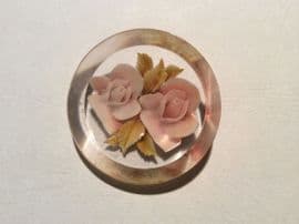 On hold 1940's - 1950's Pink Roses Lucite Roses Brooch