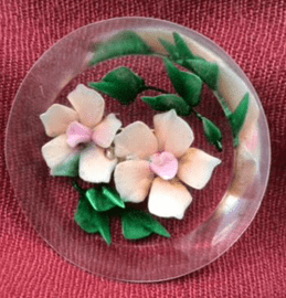 On hold 1940s - 1950s Pink Jasmine Flowers Pin -   Lucite Brooch