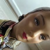 On hold Lynne - Scarf Ring-1950s Aluminium - Rose Scarf Clip - Silver tone