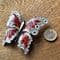 On hold Mod Style Butterfly Brooch  - Large Lea Stein  Butterfly Pin in Red, White and Black
