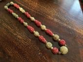 On hold1930s Art Deco Bead Necklace - Hand Carved   Early Plastic