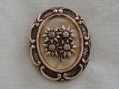 Oval Scarf Ring in Pink Coloured Aluminium - Floral Design (SOLD)