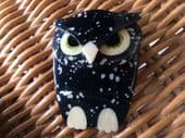 Owl Brooch by Lea Stein of Paris Black and White Buba Owl Pin (SOLD)