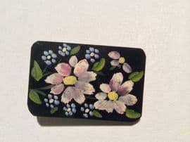 Painted 1940s Lucite Brooch with Flower Decoration (SOLD)