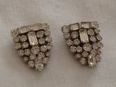 Pair of Art Deco Diamante Dress Clips circa 1930 - 1940s (SOLD)