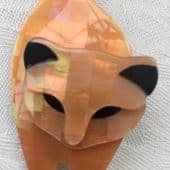 Peachy Pussy Cat Pin by Lea Stein - Attila The Cat Brooch (SOLD)