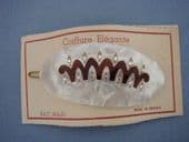 Pearly 1950s Hair Clip - Lucite set with Austrian Crystal Jewels - French Vintage Hair Accessory