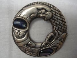 Pewter Brooch with a Mythical Eagle Design
